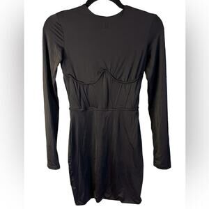 NEW Meshki Black Long Sleeve Corset Mini Dress XS